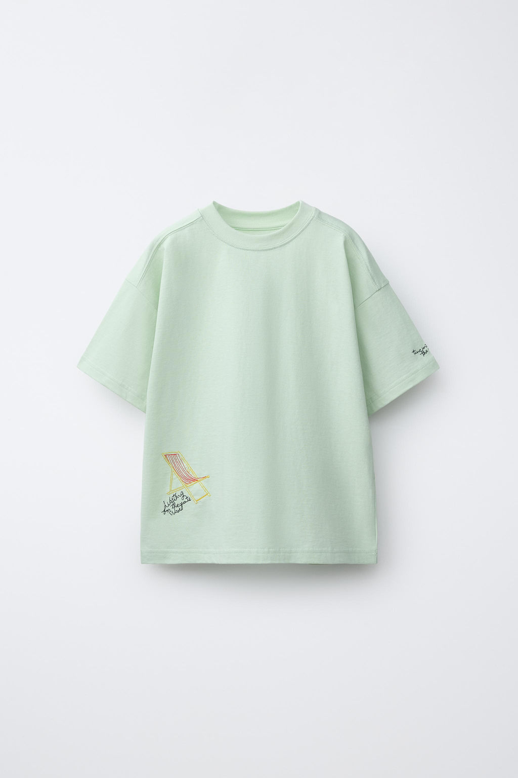 CAMISETA BORDADOS / Verde agua