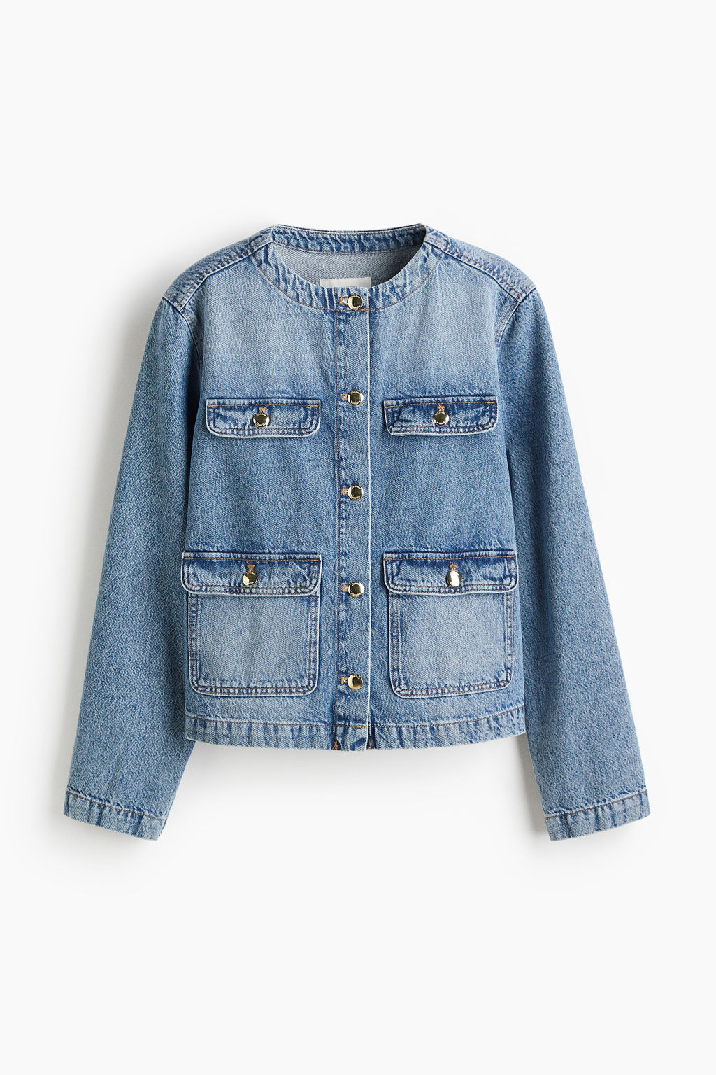 Chaqueta denim sin cuello