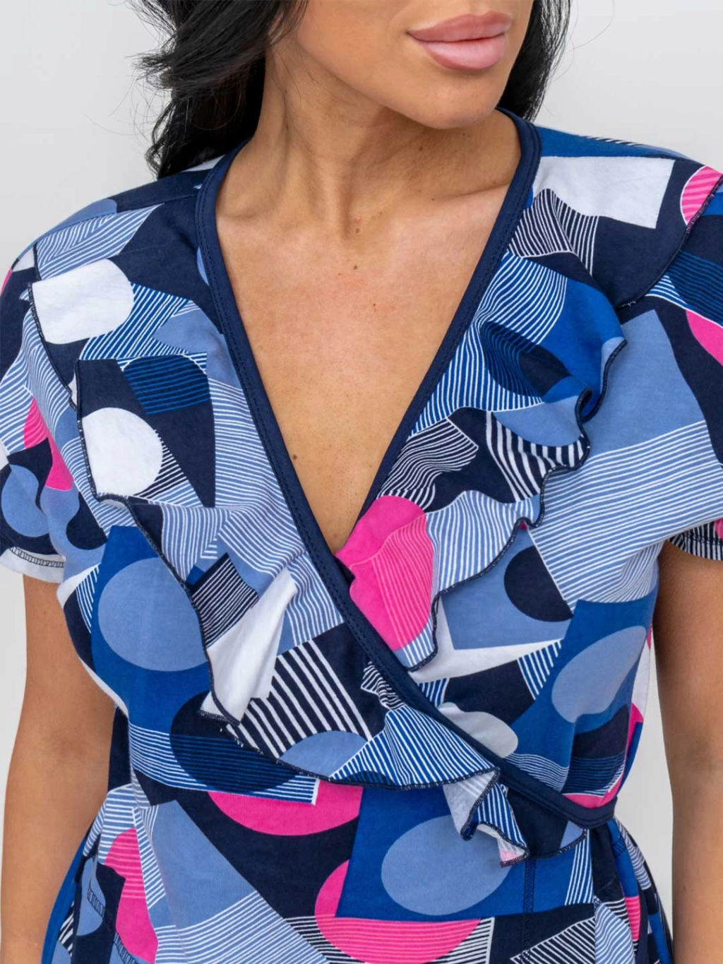 Халат женский, цвет голубой синий розовый