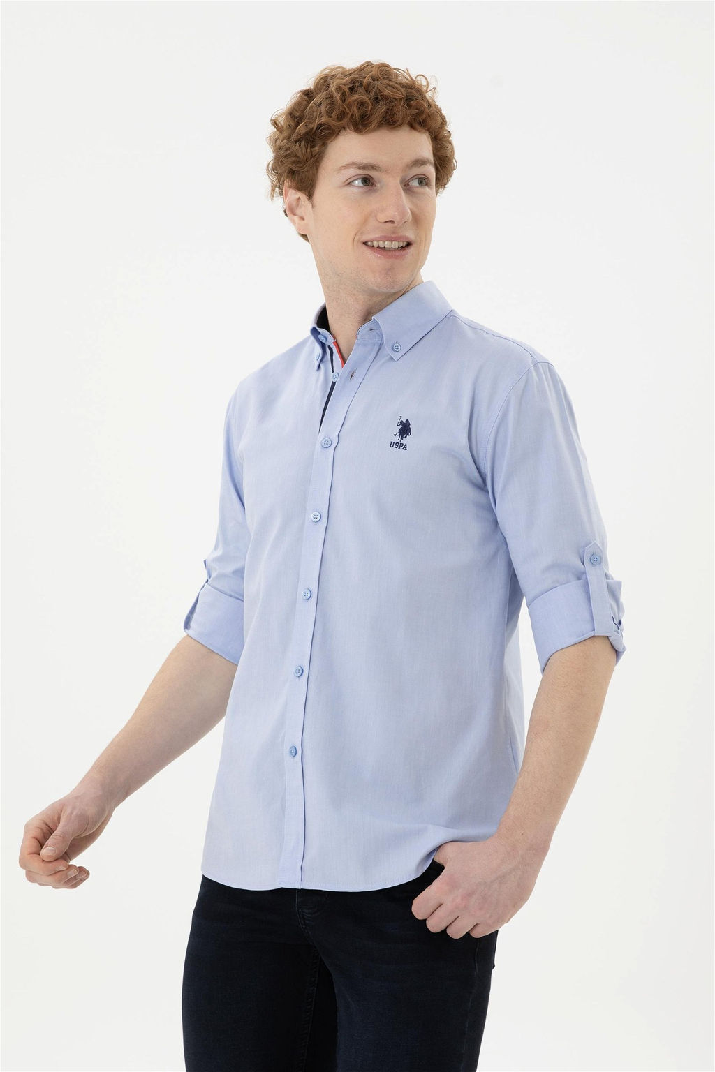 Мужская синяя рубашка с длинным рукавом - U.s. polo assn фото 3