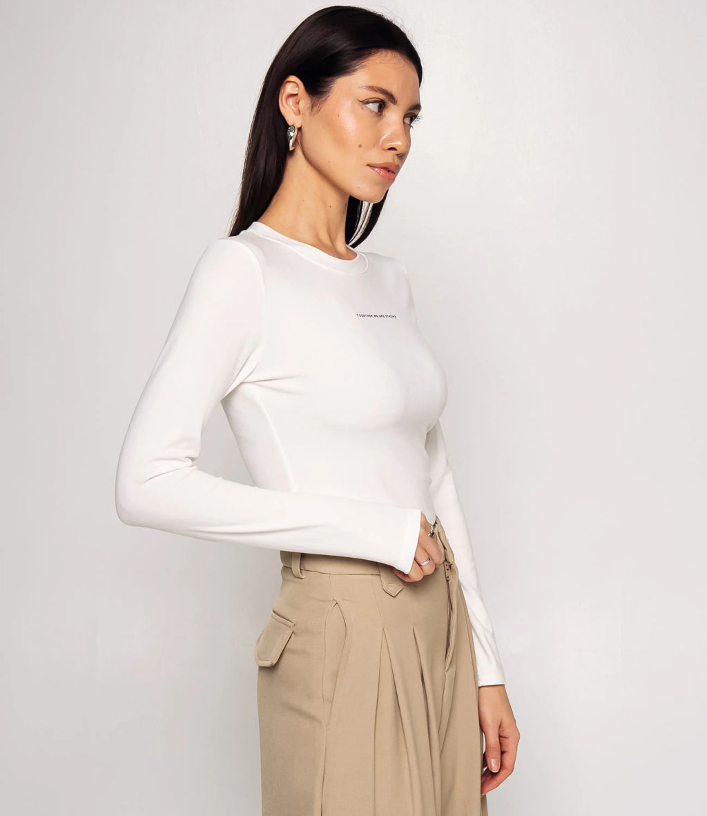 Лонгслив #КТ976, белый - Dommod фото 2