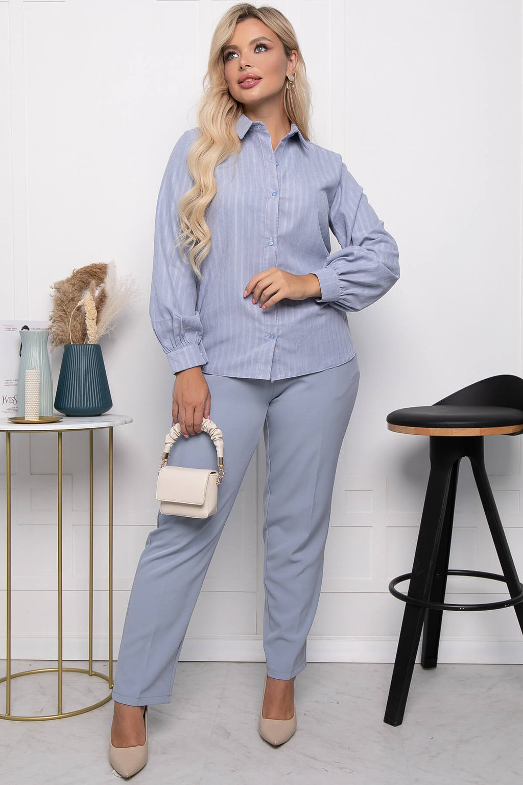 Рубашка Арета (голубая) Б7360 - Lt collection фото 7