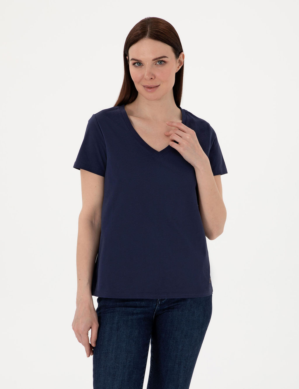 Lacivert Regular Fit V Yaka Basic Ti__rt - Pierre cardin фото 8