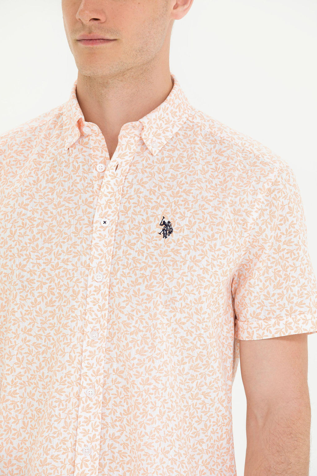 U. S. Polo Assn Мужская желтая рубашка с коротким рукавом - U.s. polo assn фото 7