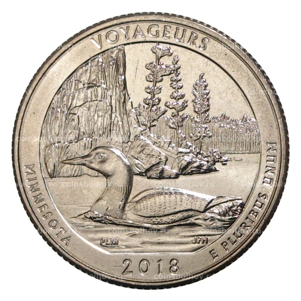 25 центов 2018 года D США Национальные парки №43 Национальный парк Вояджерс