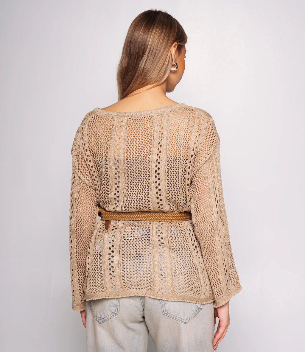 Лонгслив+топ #КТ2983, бежевый