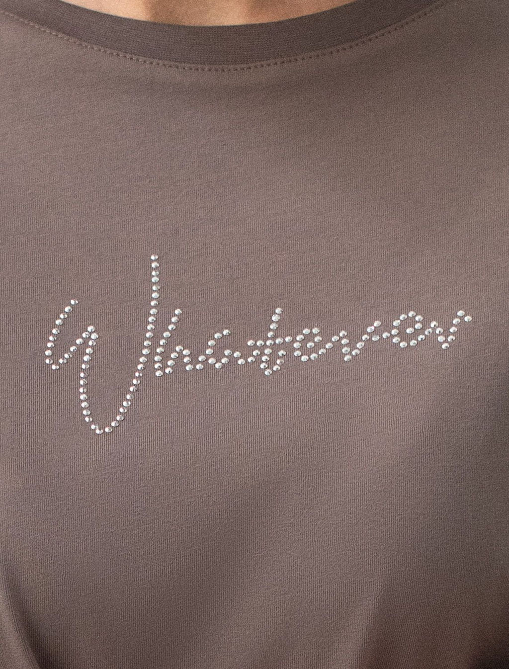 Футболка оверсайз с принтом стразами из премиального хлопка с эластаном