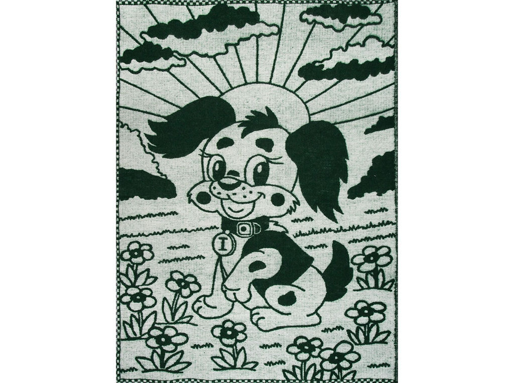 Одеяло п/шерсть 30% 100*140 "Жаккард" пл 420 цв зеленый