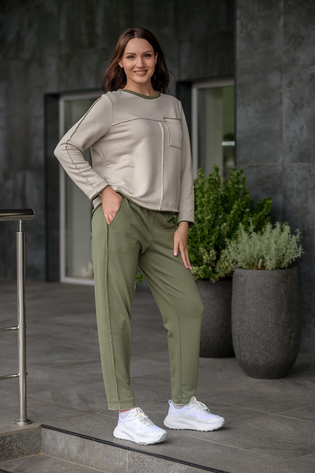 Костюм спорт-шик 100% хлопок футер - Новый лен фото 8