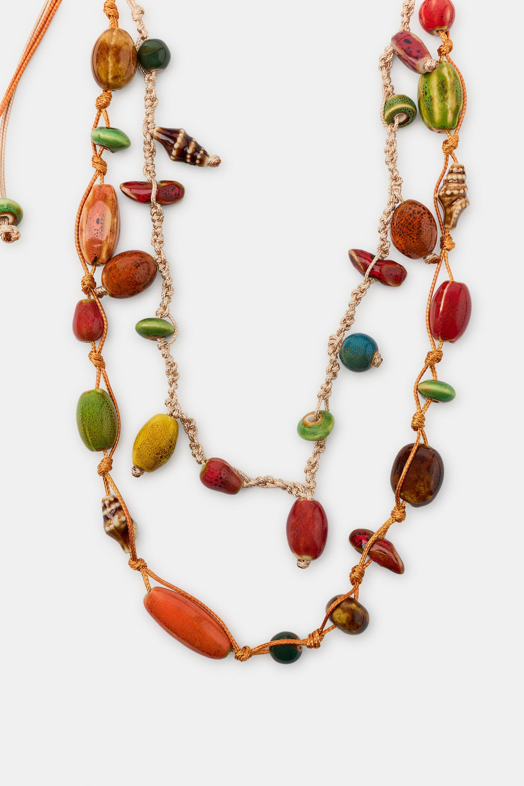 COLLAR DOBLE CORD?N PIEZAS CER?MICA / Multicolor - Zara фото 3