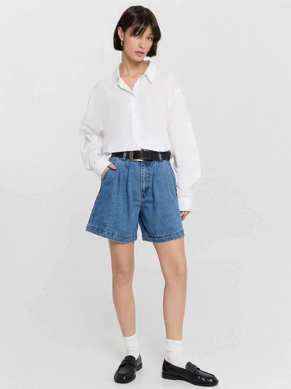 Шорты женские джинсовые синие - Mark formelle фото 6