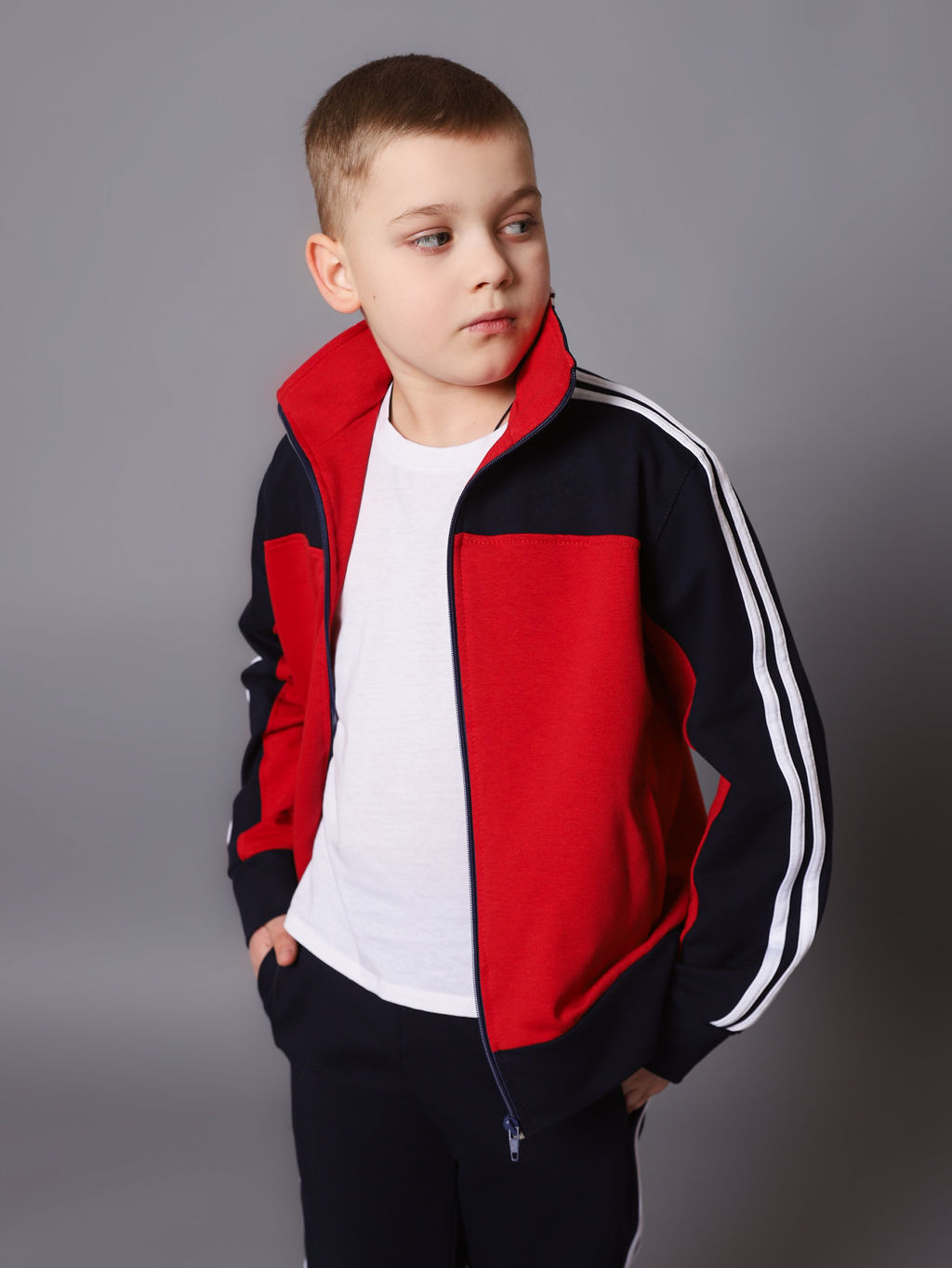 Спортивный костюм К036 Красный-Темно-Синий от фабрики Спортсоло