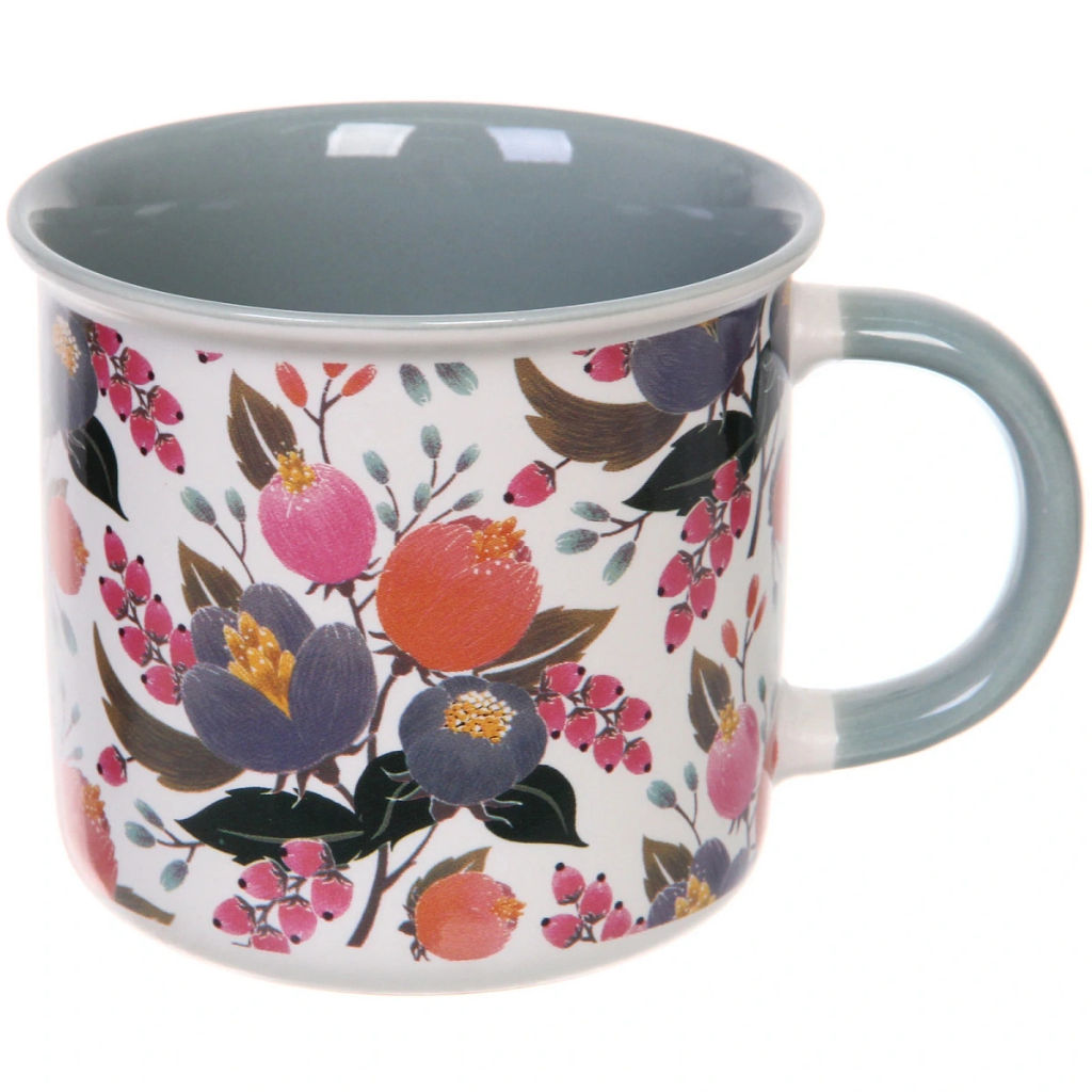 Цена за 2 шт. Кружка керамическая 400мл "Цветочный микс", микс рисунков