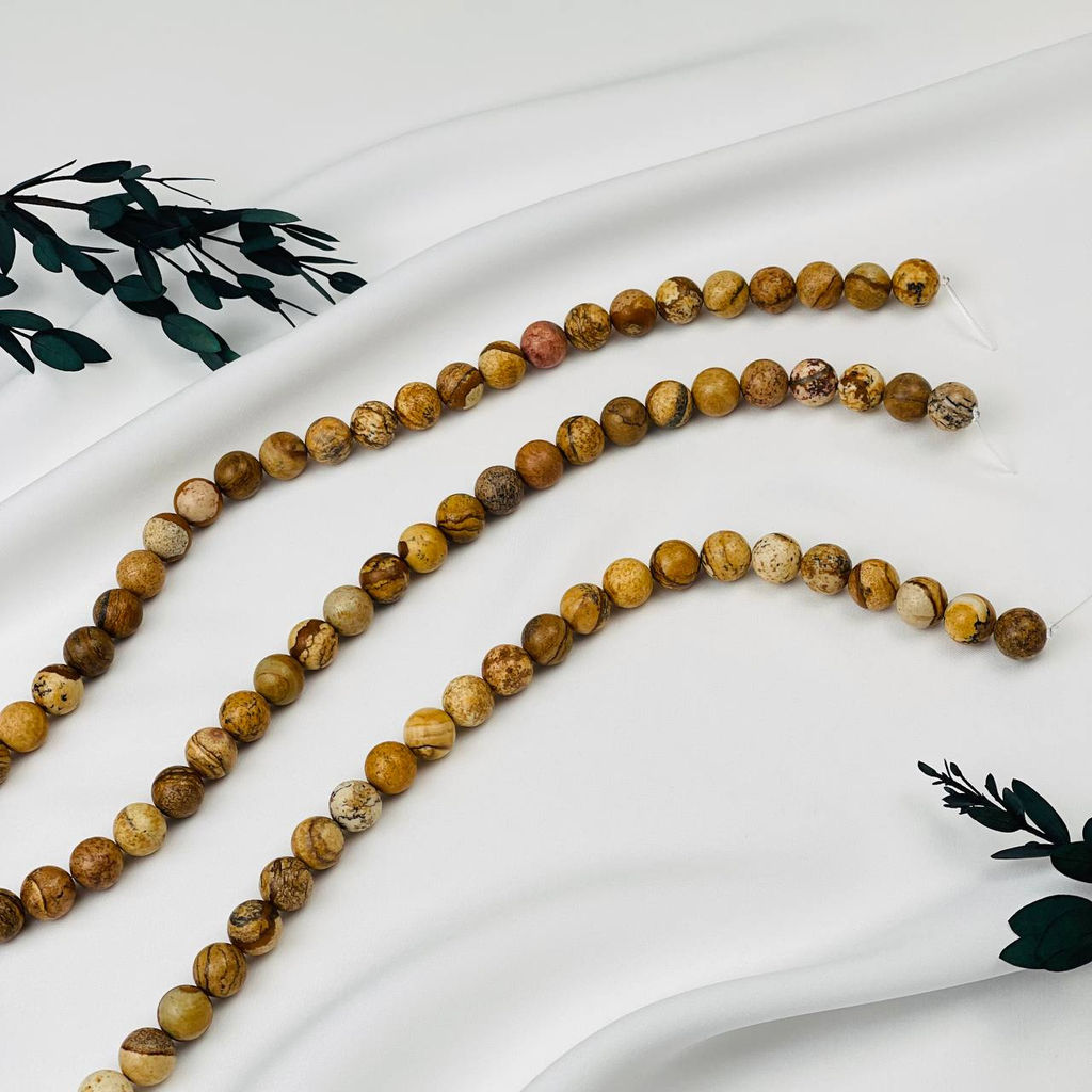 Бусины для украшений из песочной Яшмы (36 бусин) 38 см