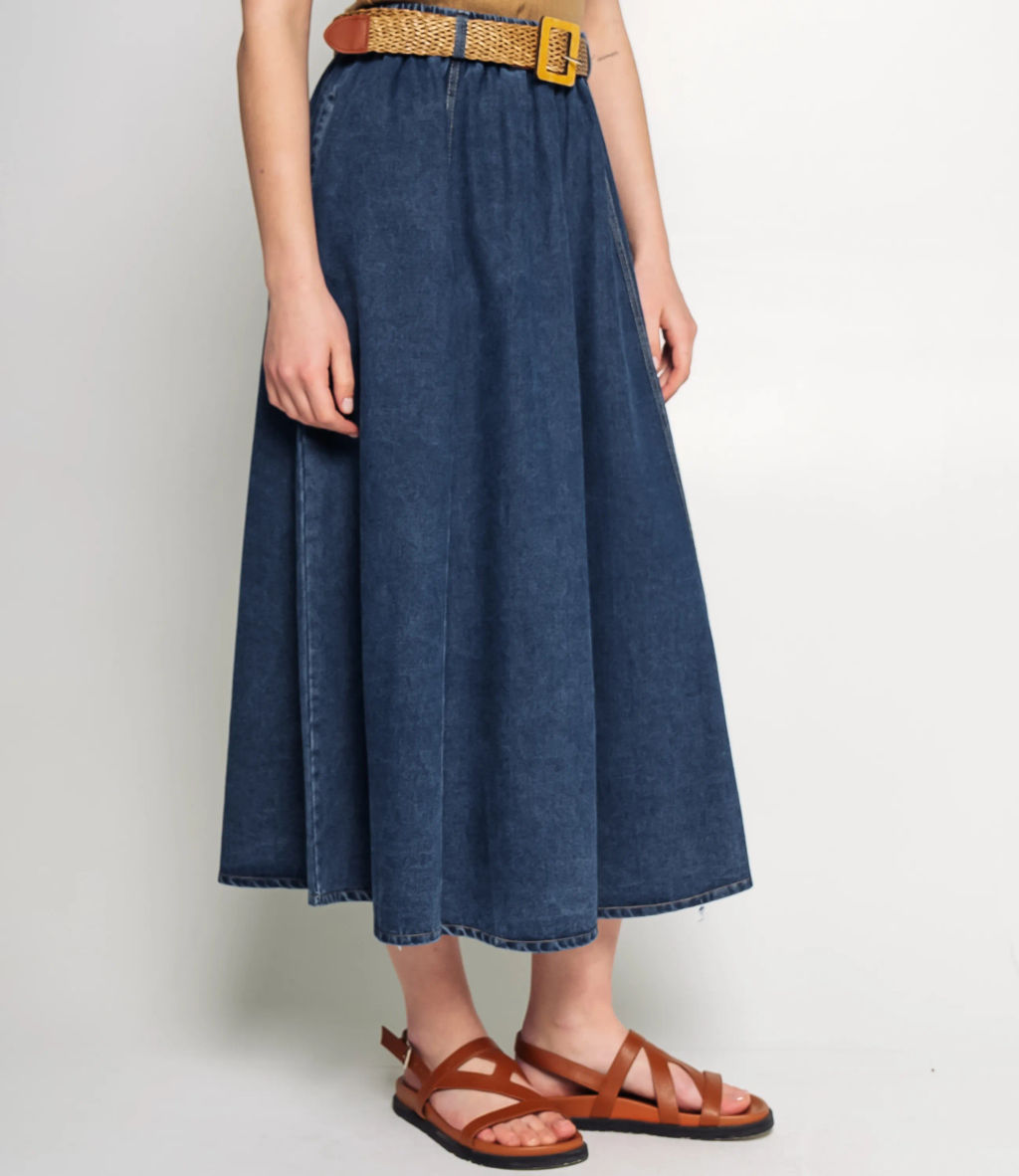 Джинсовая юбка #КТ2666 (1), синий - Dommod фото 3