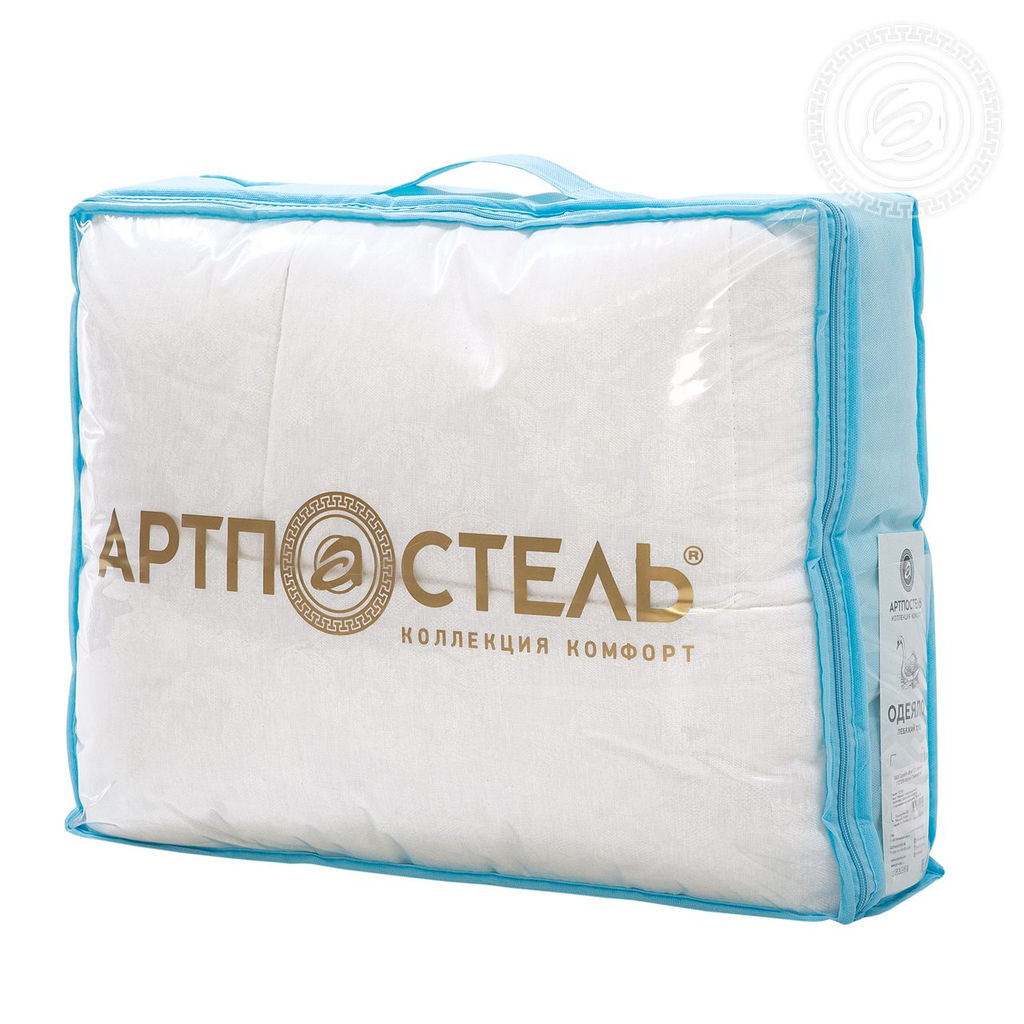 Одеяло "Лебяжий пух" облегченное (хлопок 100%) 200*215 Евро/1 шт. Комфорт (хлопок)