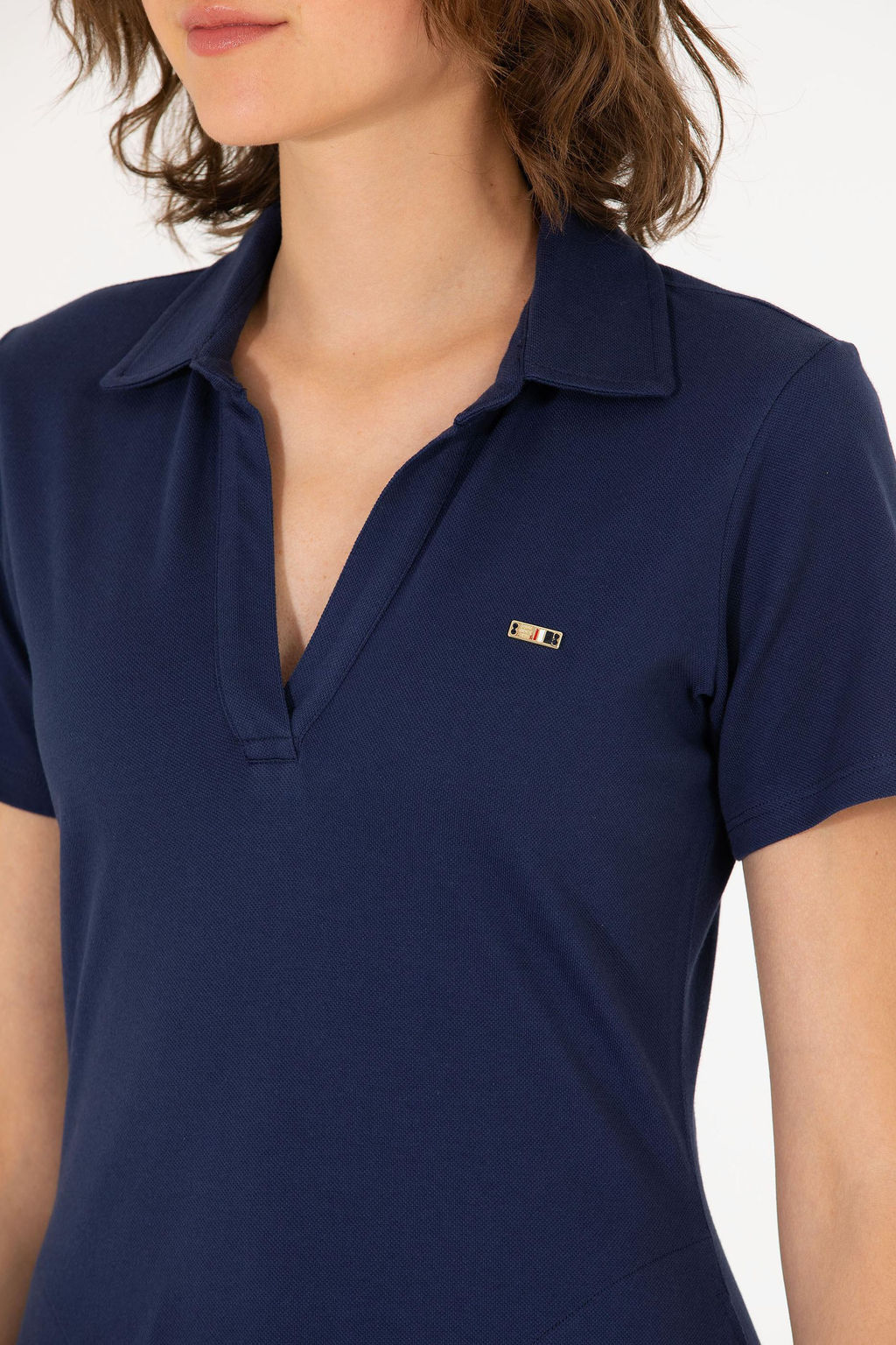 Kad_n Lacivert Polo Yaka _rme Elbise