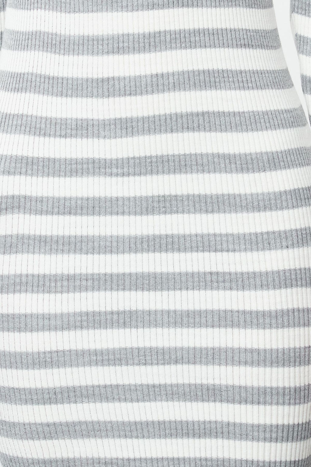 Gri Midi Triko Basic Cizgili Elbise TWOAW23EL00018 - Trendyolmilla фото 3
