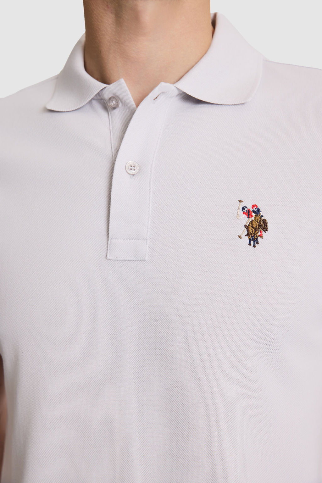 Erkek A__k Gri Regular Fit Polo Yaka Basic Ti__rt - U.s. polo assn фото 6
