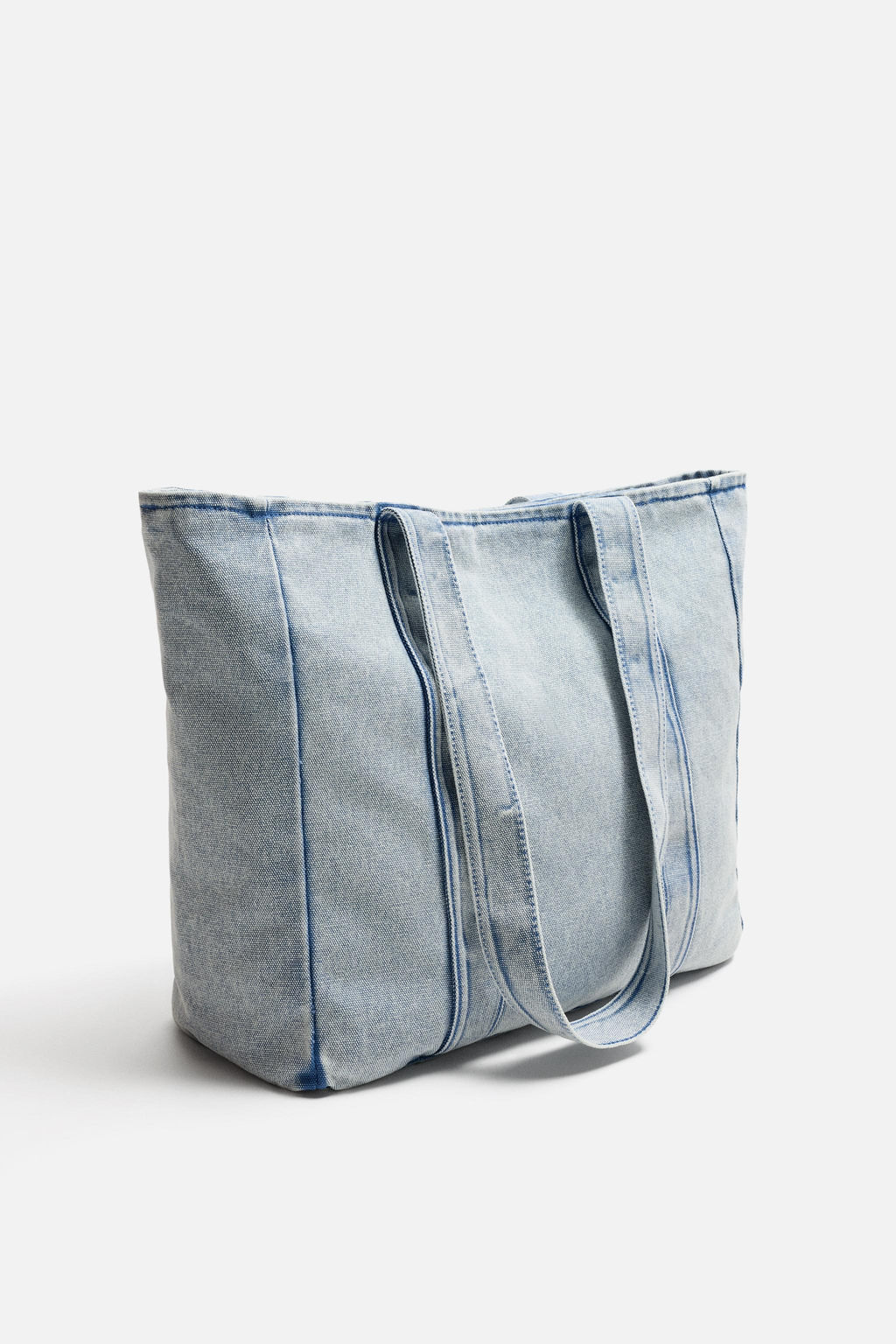 WASHED-EFFECT DENIM TOTE BAG - Zara фото 4