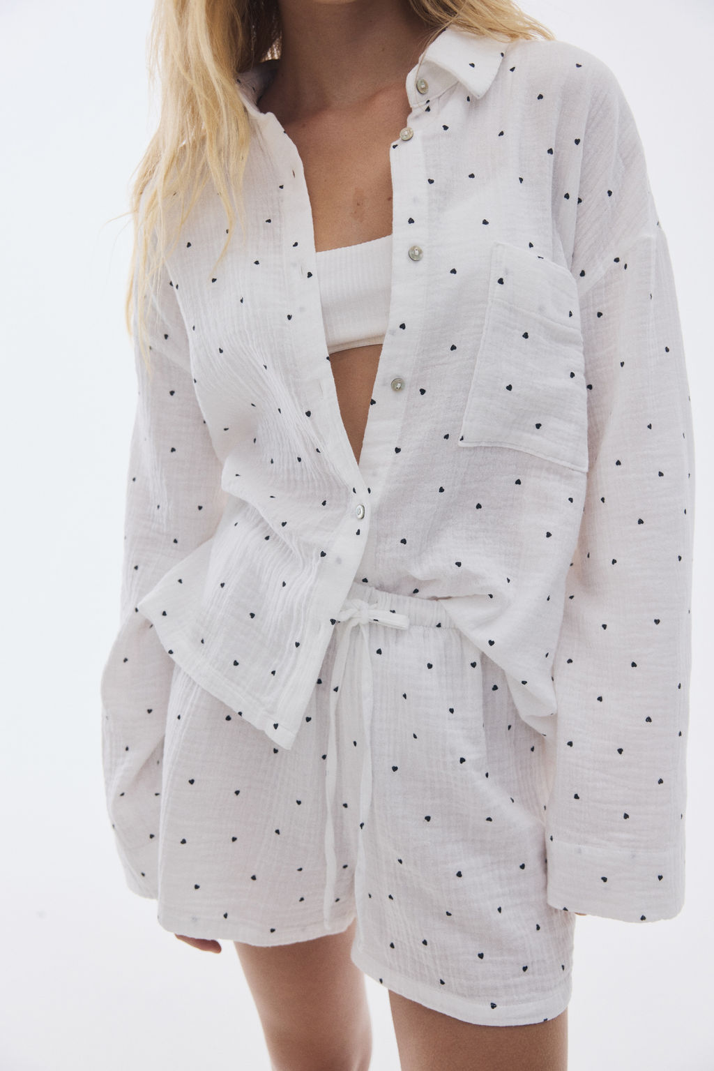 Camisa y pantal?n corto de pijama - H&m фото 15