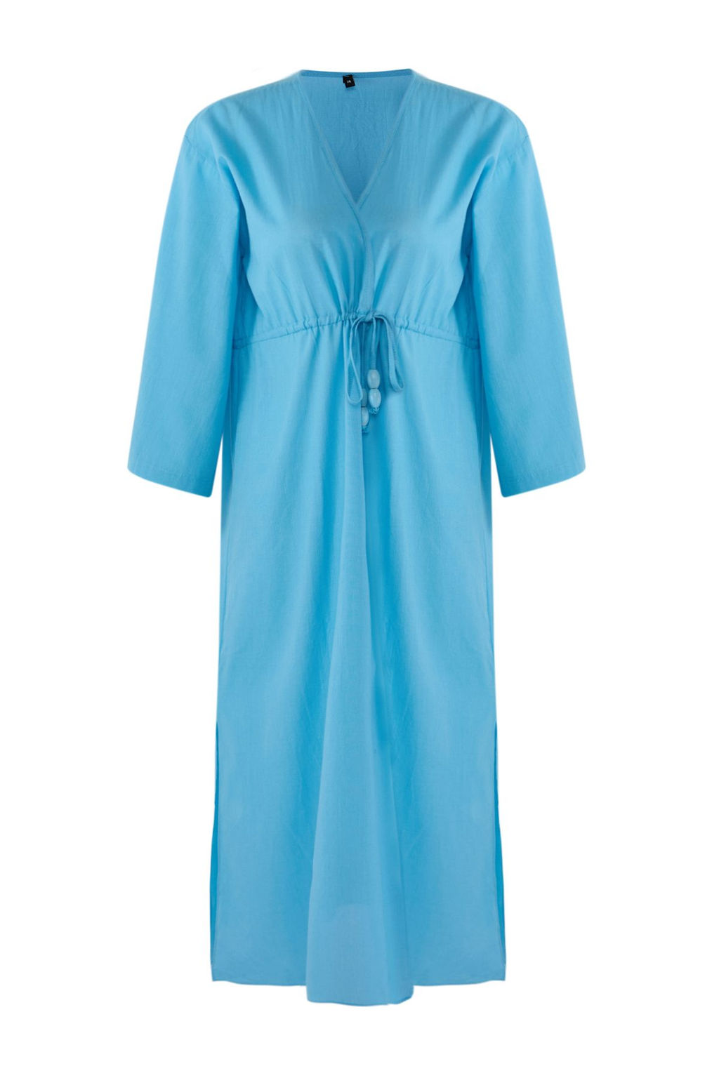 TRENDYOLMILLA Zebra Desenli Maxi Dokuma Buzgu Detayl? %100 Pamuklu Plaj Elbisesi TBESS25EL00017  фото 13