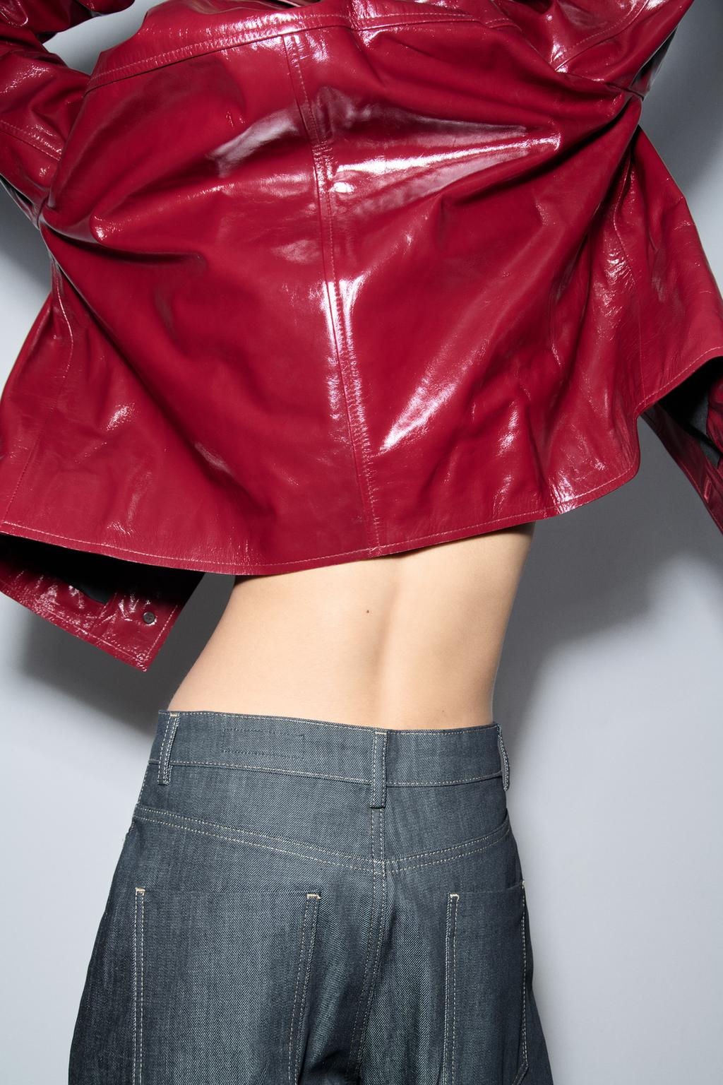 100% LEATHER JACKET ZW COLLECTION LIMITED EDITION - Zara фото 3