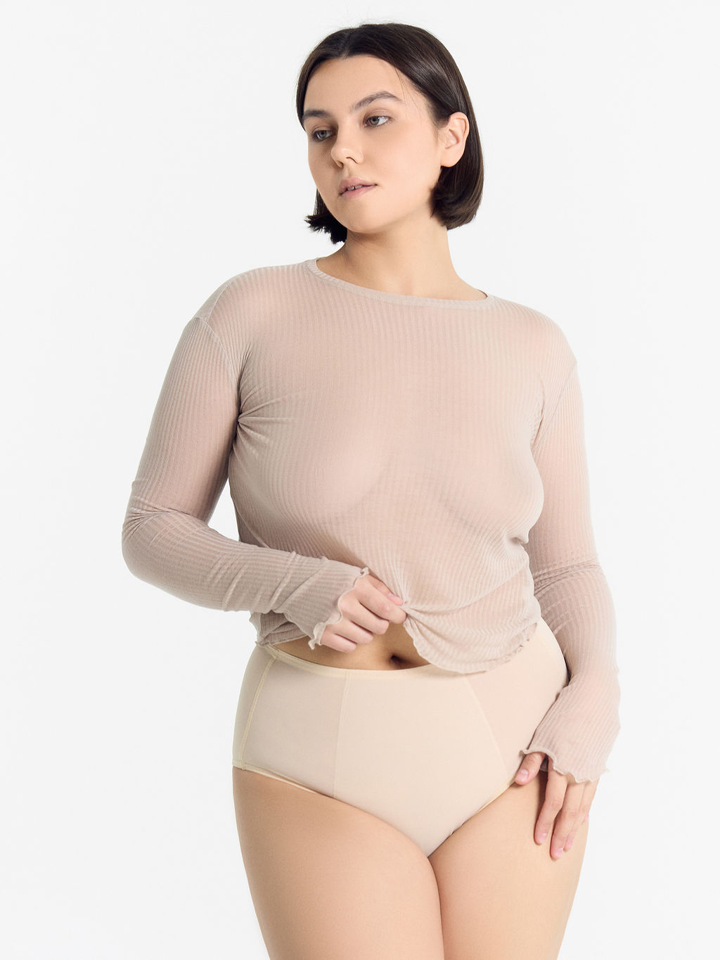 Цена за 2 штуки! Трусы женские макси в бежевом цвете бежевый 412478 - Mark formelle фото 3