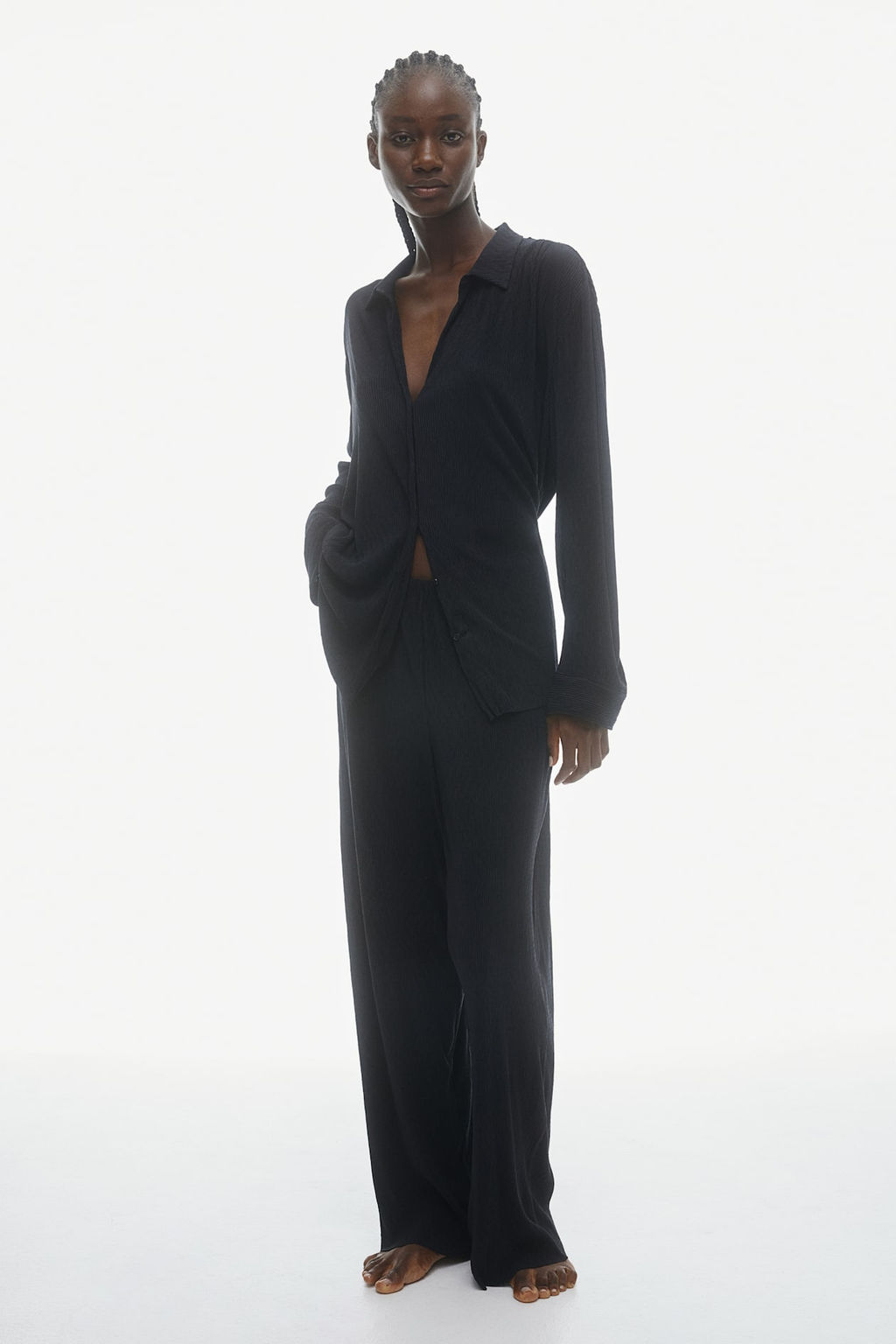 Camisa loungewear con efecto arrugado - H&m фото 2