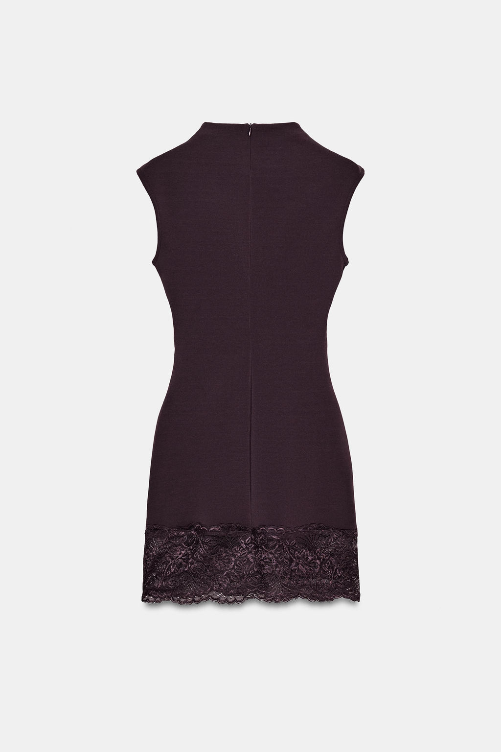 VESTIDO CORTO STRETCH ENCAJE / Marr?n oscuro - Zara фото 3