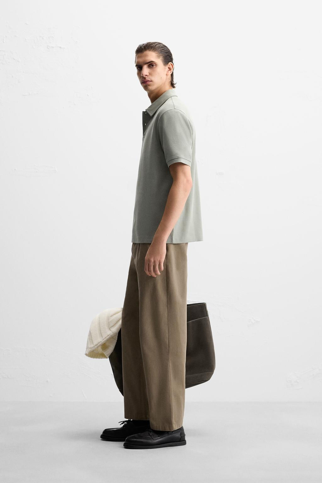 TEXTURED POLO SHIRT - Zara фото 35