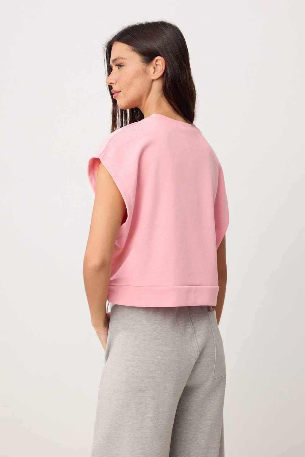 Pembe Regular/Normal Kal?p Kolsuz Kal?n Orme Bluz TWOSS26BZ00836