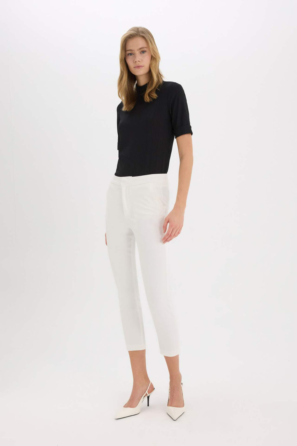 Klasik Chino Pantolon Normal Bel Basic Duz Cepli Bilek Boy - Defacto фото 2