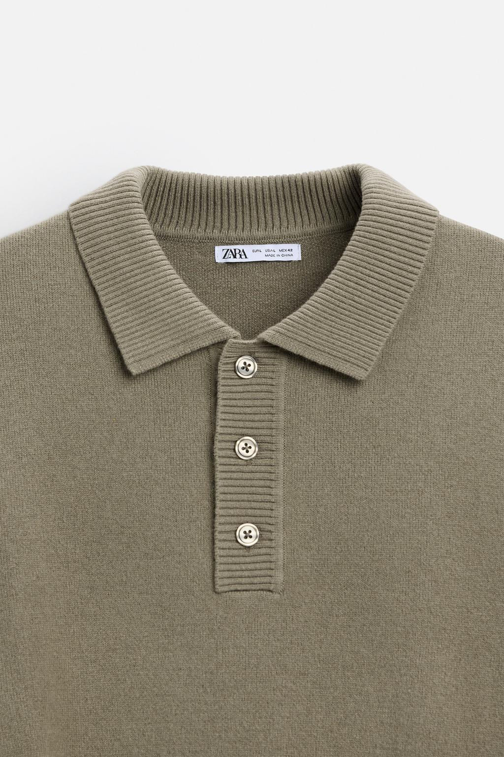 WOOL BLEND KNIT POLO SHIRT - Zara фото 10