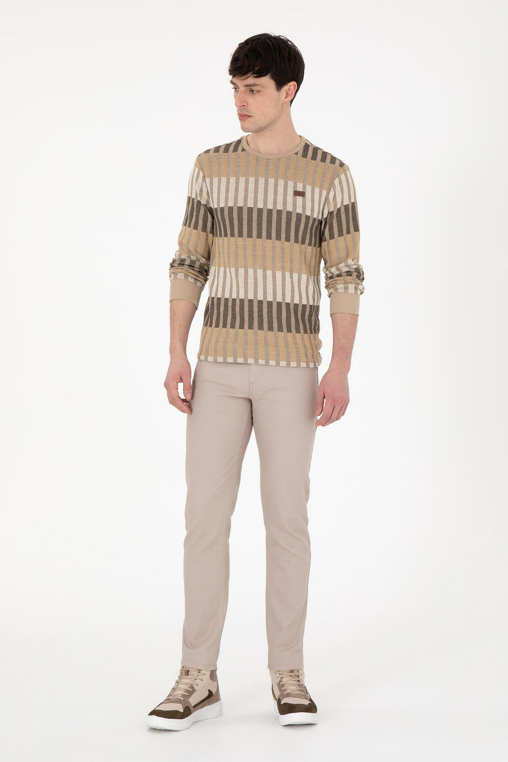 Мужские темно-бежевые брюки из плотной ткани Неожиданная скидка в корзине - U.s. polo assn фото 7