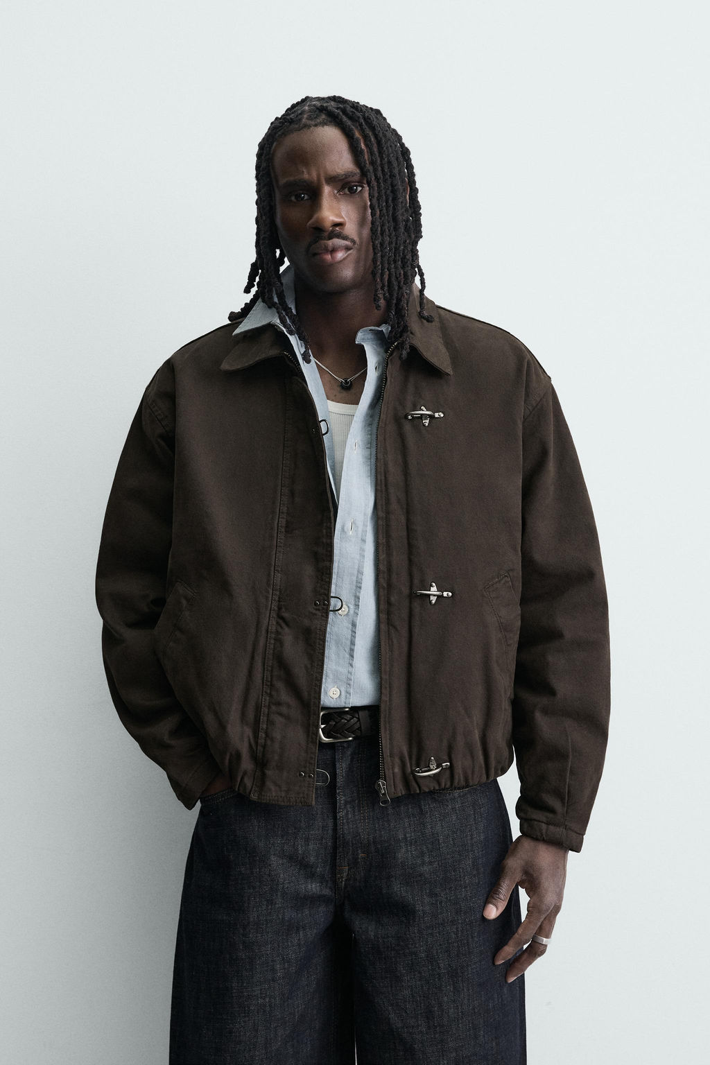CROPPED FIT JACKET WITH FIREMAN CLASP - Zara фото 2