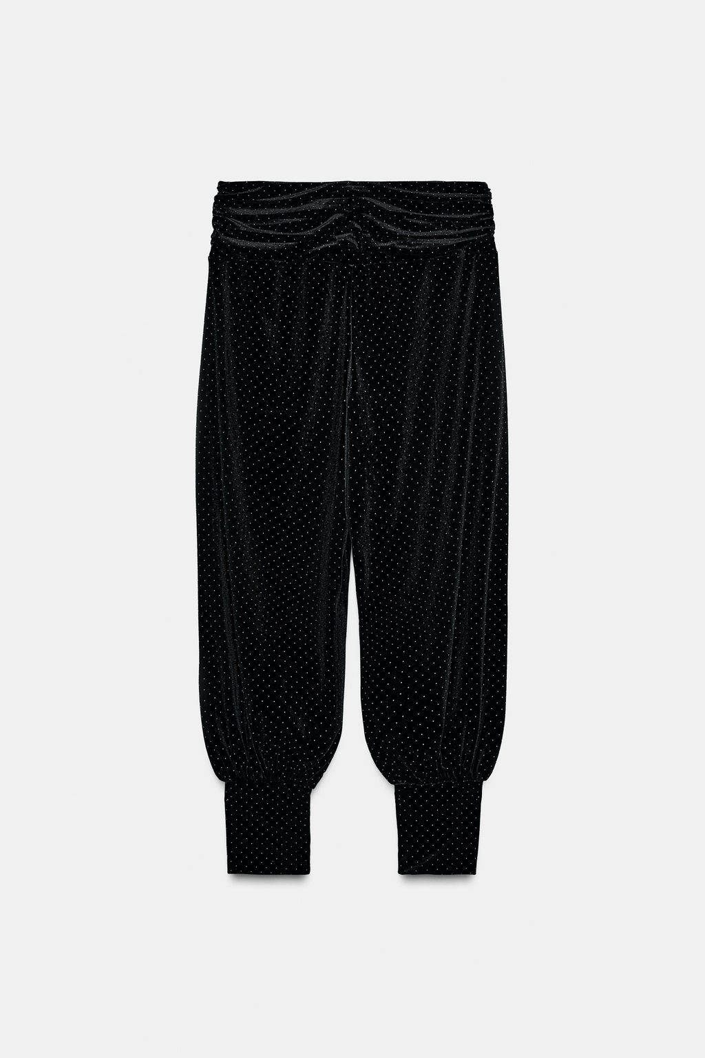 SHINY VELVET BAGGY TROUSERS - Zara фото 7
