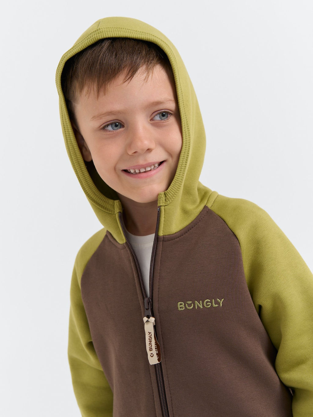 Толстовка Колор блок Шоколад утепленная - Bungly фото 3