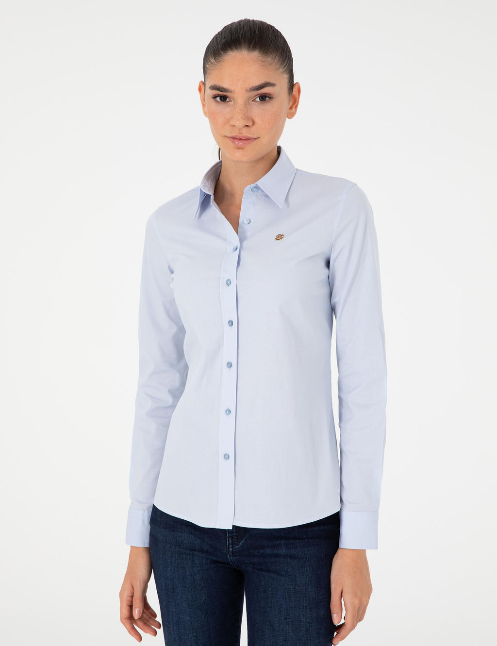 A__k Mavi Slim Fit Uzun Kollu G_mlek - Pierre cardin фото 3