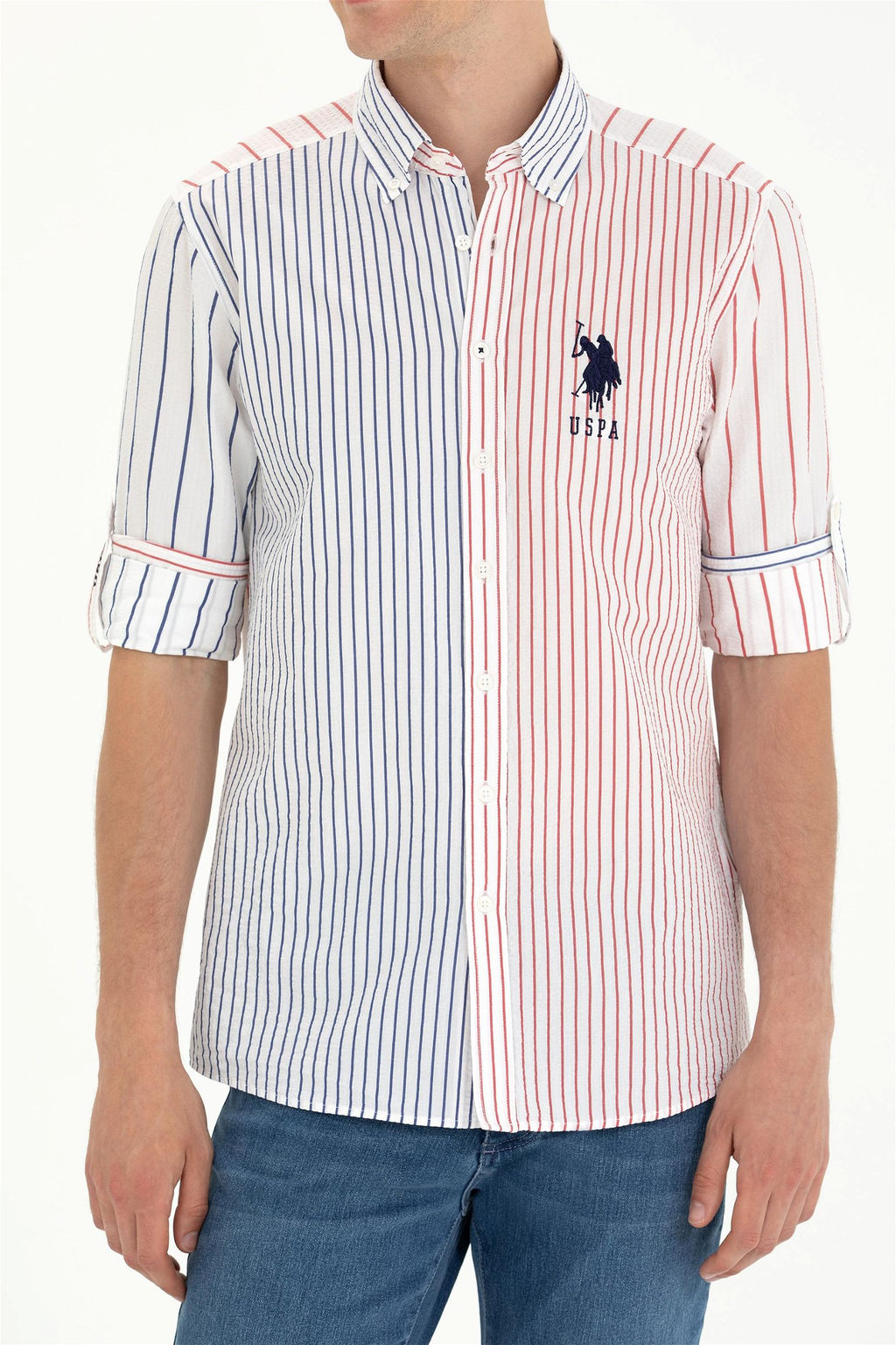 U. S. Polo Assn Мужская темно-синяя рубашка с длинным рукавом - U.s. polo assn фото 13