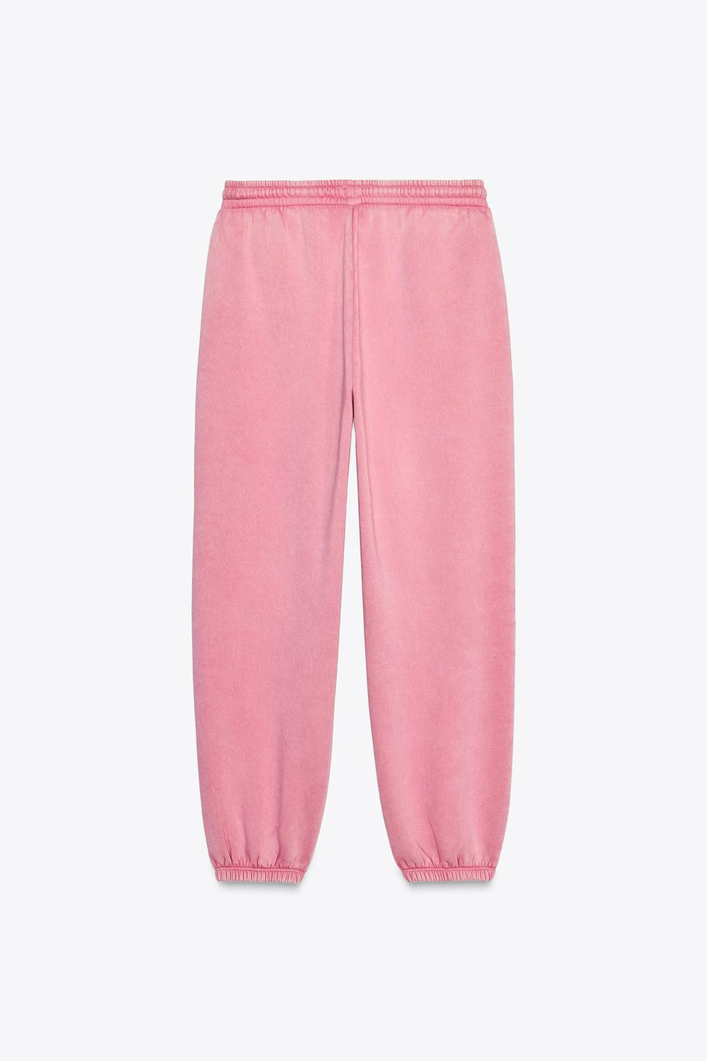 WASHED-EFFECT PLUSH TROUSERS WITH SLOGAN - Zara фото 6