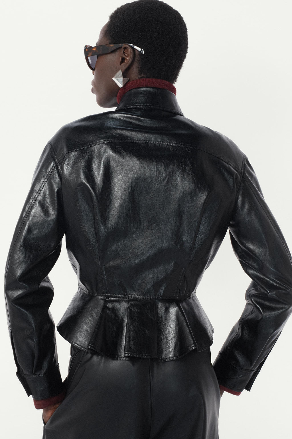 FAUX LEATHER PEPLUM JACKET - THE ITEM ZARA WOMAN фото 2