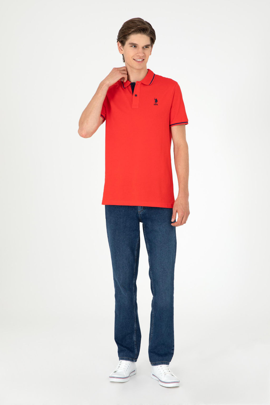 Мужская красная базовая футболка Неожиданная скидка в корзине - U.s. polo assn фото 4