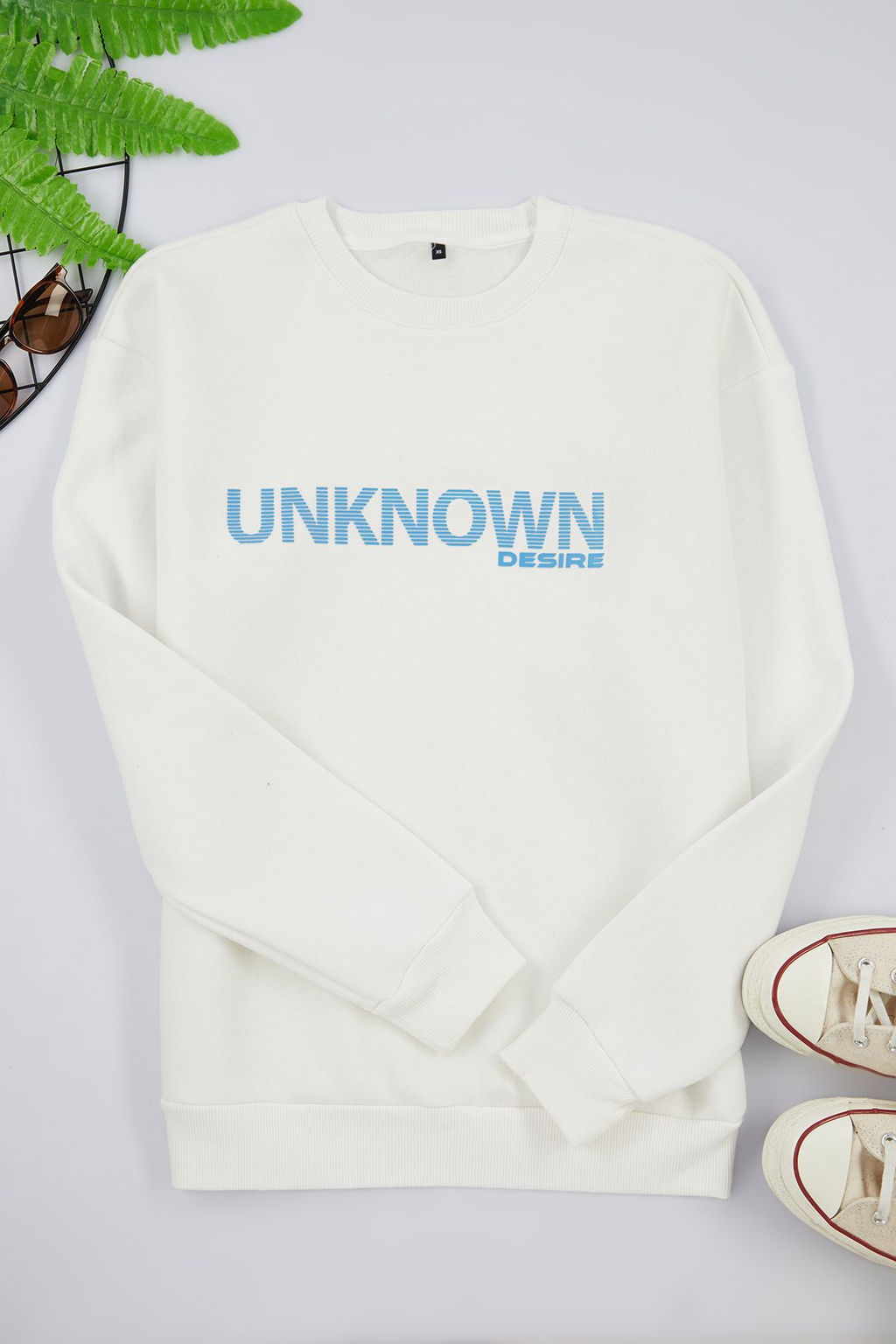 TRENDYOL MAN Ekru Oversize/Genis Kesim Yaz? Bask?l? Bisiklet Yaka Ici Polarl? Sweatshirt TMNAW25SW00047 - Trendyolmilla фото 6