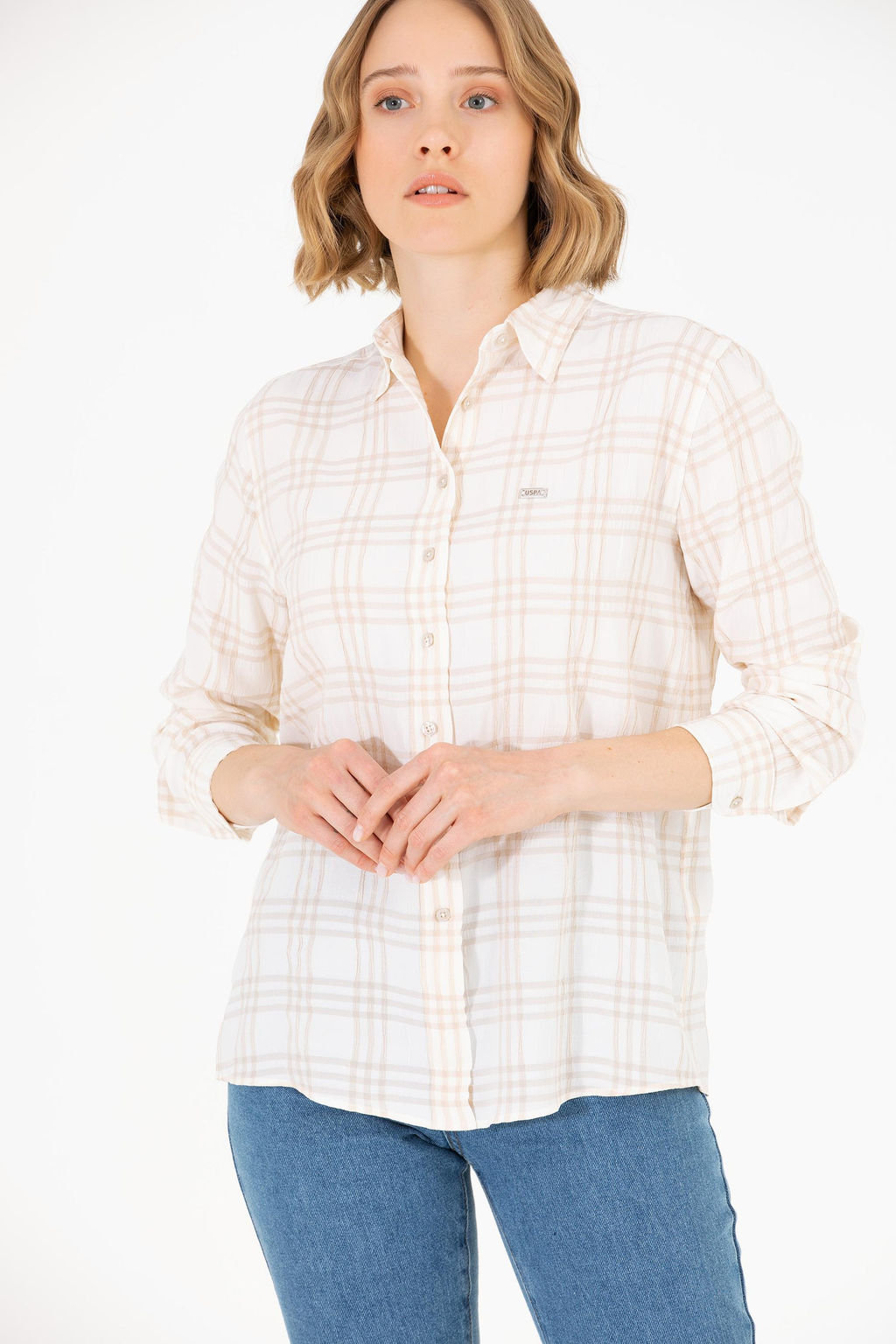 Женская рубашка с длинным рукавом Stone Неожиданная скидка в корзине - U.s. polo assn фото 4