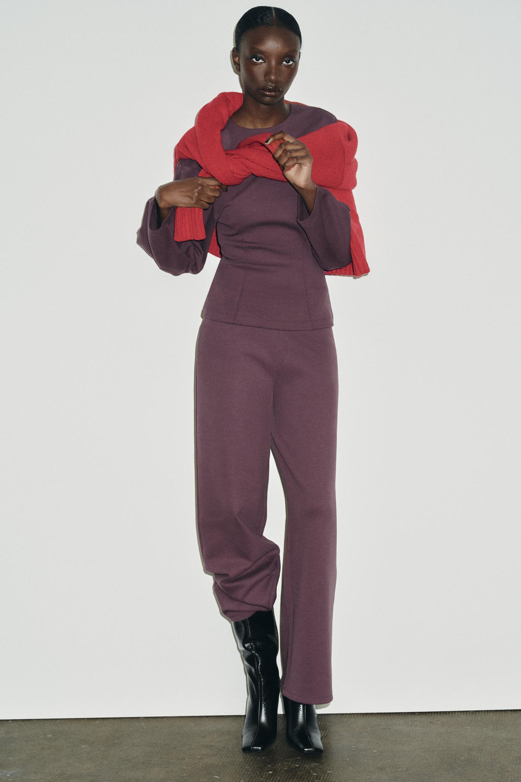 INTERLOCK WIDE-LEG TROUSERS