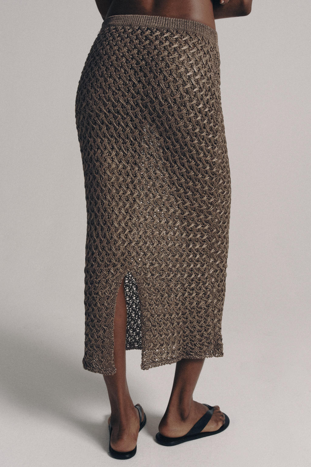 FALDA MIDI PUNTO TRENZADO / marron-vison - Zara фото 2