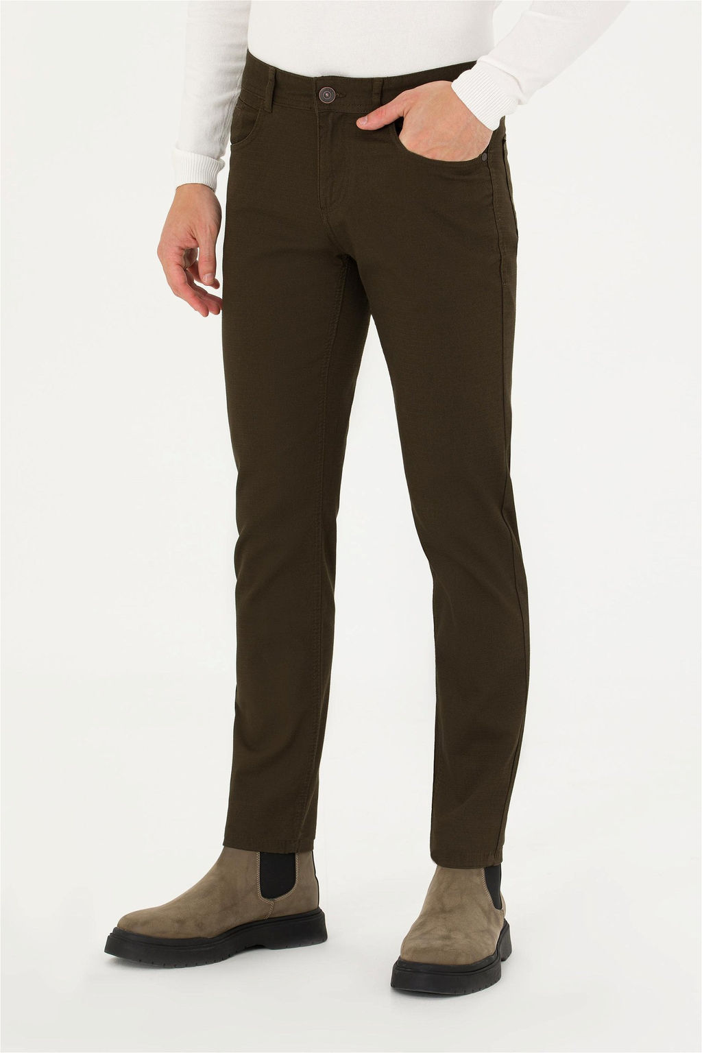 U. S. Polo Assn / Мужские брюки из плотной ткани темного цвета хаки - U.s. polo assn фото 9
