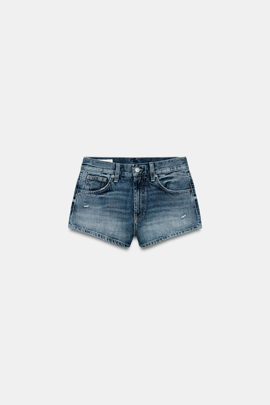 SHORTS MINI DENIM TRF CURVED TIRO ALTO / Azul - Zara фото 7