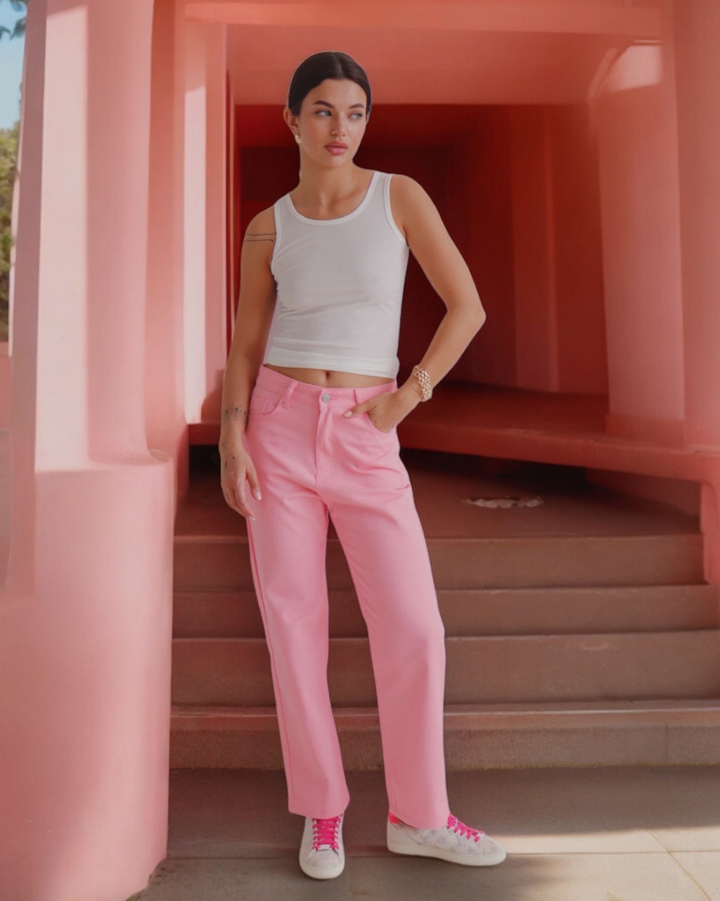 12945 Джинсы розовые - Martichelli фото 12